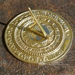 Polished Brass 'Sunface' Sundial - 120mm -Garden Supply Discount Store beautiful round sundial with sun
