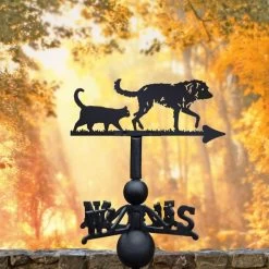 Bedlington Whippet & Cat Weathervane -Garden Supply Discount Store bedlington whippet cat weathervane bcmw 3