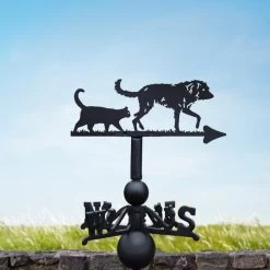 Bedlington Whippet & Cat Weathervane -Garden Supply Discount Store bedlington whippet cat weathervane bcmw 4