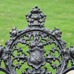 'The Bartholomew' Aged Black Cast Iron Gothic Single Seat Bench -Garden Supply Discount Store bench blk 3