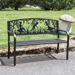 Bespoke Fairy Trio Iron & Steel Park Bench In Black 10 Bespoke Fairy Trio Iron & Steel Park Bench In Black -Garden Supply Discount Store bespoke fairy trio iron steel park bench in black 2