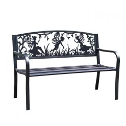 Bespoke Fairy Trio Iron & Steel Park Bench In Black 8 Bespoke Fairy Trio Iron & Steel Park Bench In Black -Garden Supply Discount Store bespoke fairy trio iron steel park bench in black 5