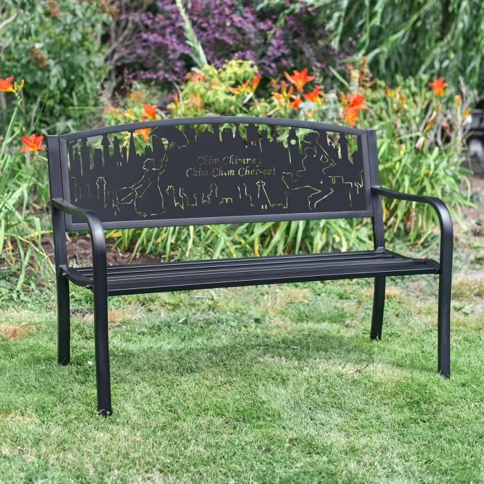 Bespoke Mary Poppins Iron & Steel Park Bench In Black 6 Bespoke Mary Poppins Iron & Steel Park Bench In Black - Image 4