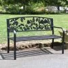 Bespoke Robins Iron & Steel Park Bench In Black -Garden Supply Discount Store bespoke robins iron steel park bench in black 2