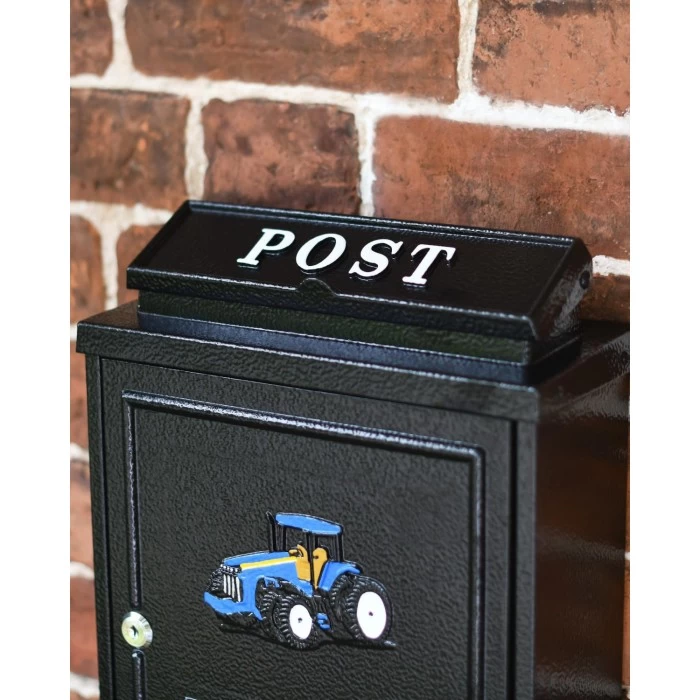 Black & Blue "Oxford" Tractor Wall Mounted Post Box - Image 5