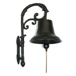 Black Cast Iron Ornate Garden Bell