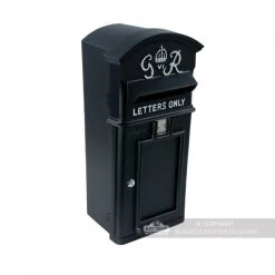 Black Curved Top GR Post Box & Stand