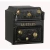 Black Finsbury Letter Box (English Roses) -Garden Supply Discount Store black finsbury letter box with english rose detailing