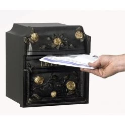 Black Finsbury Letter Box (English Roses) 6 Black Finsbury Letter Box (English Roses) -Garden Supply Discount Store black finsbury letter built in wall box