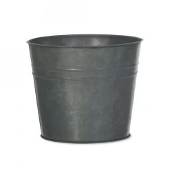 Black Galvanised Steel Plant Bucket Planter