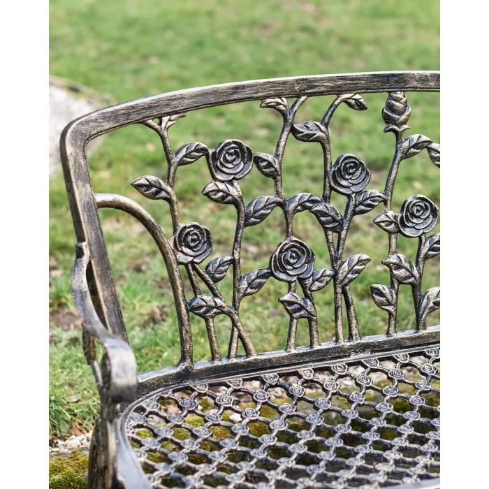 Black & Gold Rose Design Bench 5 Black & Gold Rose Design Bench - Image 3