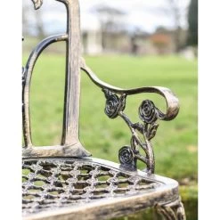 Black & Gold Rose Design Bench 13 Black & Gold Rose Design Bench -Garden Supply Discount Store black gold rose design bench 4