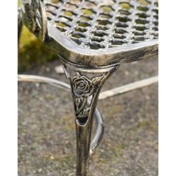 Black & Gold Rose Design Bench 15 Black & Gold Rose Design Bench -Garden Supply Discount Store black gold rose design bench 5