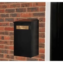 Medium "Pevensey Square” Newspaper And Parcel Holder -Garden Supply Discount Store black newspaper holder no door 2 2