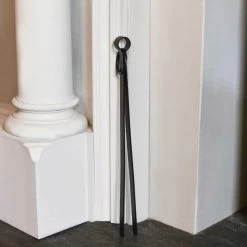 Black Simplistic Fireside & Firepit Tongs