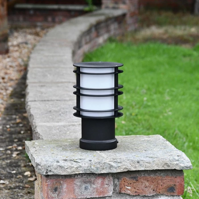 "Riverfront" Black Steel Low Level Bollard Light 28cm 4 "Riverfront" Black Steel Low Level Bollard Light 28cm - Image 2