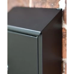 Black Steel Wall Mounted Post Box With Lock & Reflector Plate -Garden Supply Discount Store black steel wall mounted post box with lock reflector plate 8