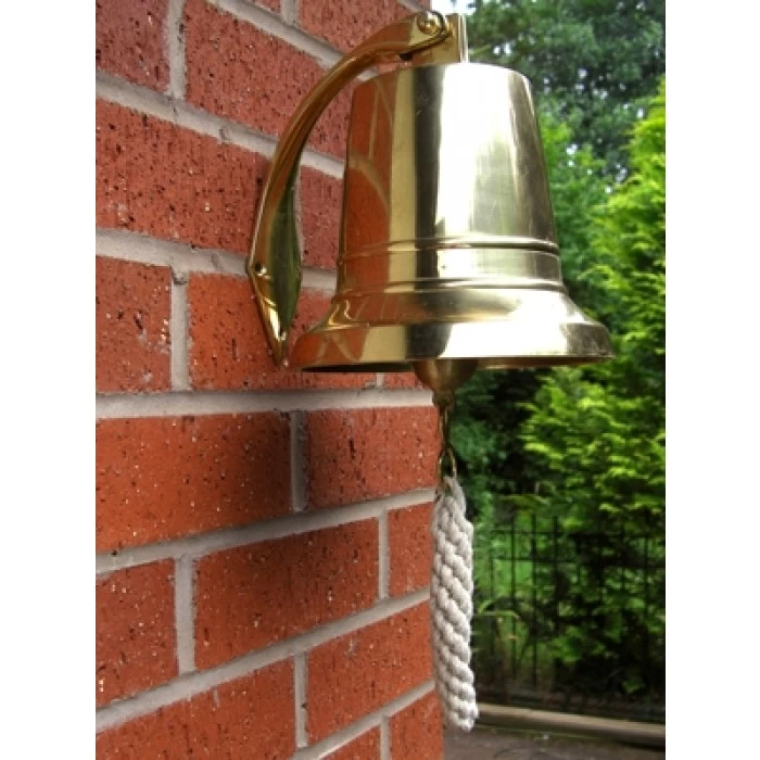 5" Brass Bell With Rope Lanyard 5 5" Brass Bell With Rope Lanyard - Image 3