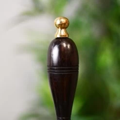 Polished Brass Hand Bell 142mm Dia (5.75") - Rosewood Handle -Garden Supply Discount Store brass bell rose wood handle 2