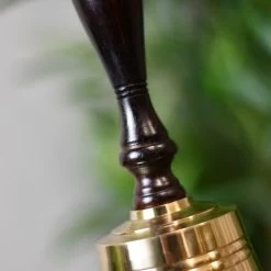 Polished Brass Hand Bell 142mm Dia (5.75") - Rosewood Handle -Garden Supply Discount Store brass bell rose wood handle 4