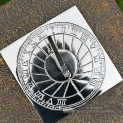 Bright Chrome 'Rising Sun' Sundial - 120mm -Garden Supply Discount Store bright chrome square design sundial