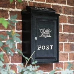 Deluxe Bright Chrome “Viserion- Welsh Dragon" Wall Mounted Post Box