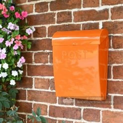 “Sunkissed Sienna” Orange Contemporary Post Box 12 “Sunkissed Sienna” Orange Contemporary Post Box -Garden Supply Discount Store bright orange modern wall mounted post box