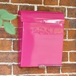“Persian Summer” Bright Pink Contemporary Post Box -Garden Supply Discount Store bright pink wall monuted post and parcel box