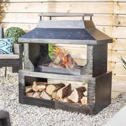 Bronze Finish Wood Burner And Log Store -Garden Supply Discount Store bronze finish wood burner and log store 2