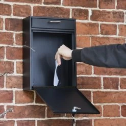 "Brookville" Black Wall Mounted Post Box -Garden Supply Discount Store brookville black wall mounted post box 5 2