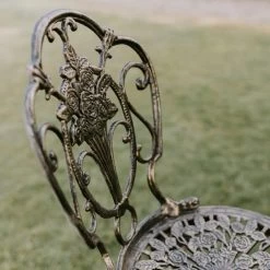 Brushed Gold "Rosebud" High Bar Dining Set -Garden Supply Discount Store brushed gold rosebud high bar dining set 5