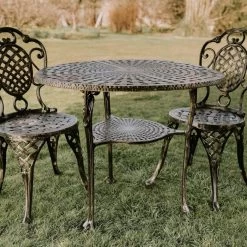 Brushed Gold "Wentworth" Two Seater Dining Set -Garden Supply Discount Store brushed gold wentworth two seater dining set 4