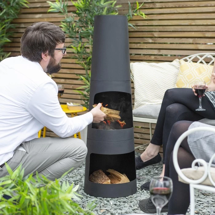 “Caliana Bay” Black Garden Chimenea 4 “Caliana Bay” Black Garden Chimenea - Image 2