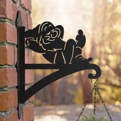 Cartoon "Sleeping" Dwarf Hanging Basket Bracket -Garden Supply Discount Store cartoon sleeping dwarf hanging basket bracket 1