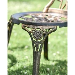 Cast Aluminium "Blossom" Bronze Two Seater Bistro Set -Garden Supply Discount Store cast aluminium 22blossom 22 bronze two seater bistro set 8