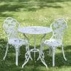 Cast Aluminium "Blossom" White Two Seater Bistro Set -Garden Supply Discount Store cast aluminium 22blossom 22 white two seater bistro set 10