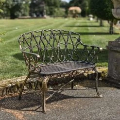 Cast Aluminium "Halter" Two Seater Garden Bench