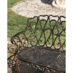 Cast Aluminium "Halter" Two Seater Garden Bench -Garden Supply Discount Store cast aluminium 22halter 22 two seater garden bench 5