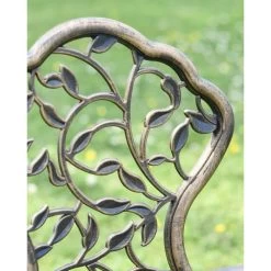 Cast Aluminium "Rosette" Bronze Two Seater Bistro Set -Garden Supply Discount Store cast aluminium 22rosette 22 bronze two seater bistro set 9