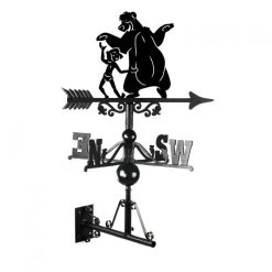 Cast Iron & Steel "Bear Necessities" Cartoon Weathervane -Garden Supply Discount Store cast iron steel 22bear necessities 22 cartoon weathervane 2