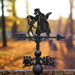 Cast Iron & Steel "Bear Necessities" Cartoon Weathervane -Garden Supply Discount Store cast iron steel 22bear necessities 22 cartoon weathervane 4