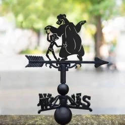Cast Iron & Steel "Bear Necessities" Cartoon Weathervane -Garden Supply Discount Store cast iron steel 22bear necessities 22 cartoon weathervane 5