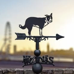 Border Collie With Ear Up Weathervane 11 Border Collie With Ear Up Weathervane -Garden Supply Discount Store cast iron steel border collie with ear up weathervane 4