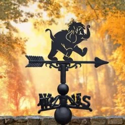 Cast Iron & Steel Cartoon Baby Elephant Weathervane -Garden Supply Discount Store cast iron steel cartoon baby elephant weathervane 5