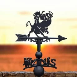 Cast Iron & Steel Cartoon Warthog Weathervane -Garden Supply Discount Store cast iron steel cartoon warthog weathervane 6