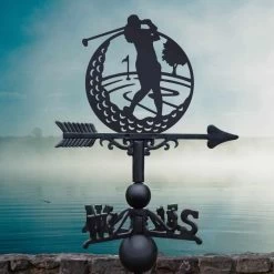 Cast Iron & Steel Female Golfer Weathervane -Garden Supply Discount Store cast iron steel female golfer weathervane 4
