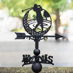 Cast Iron & Steel Female Golfer Weathervane -Garden Supply Discount Store cast iron steel female golfer weathervane 6