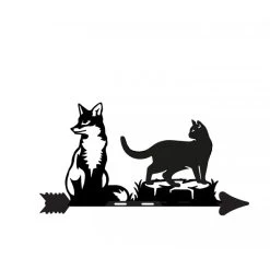 Cast Iron & Steel Fox & Cat Weathervane -Garden Supply Discount Store cast iron steel fox cat weathervane 1
