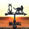 Cast Iron & Steel Fox & Cat Weathervane 2 Cast Iron & Steel Fox & Cat Weathervane -Garden Supply Discount Store cast iron steel fox cat weathervane 2