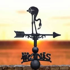 Cast Iron & Steel Head Down Flamingo Weathervane